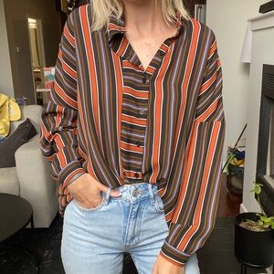 Boutique striped button down blouse